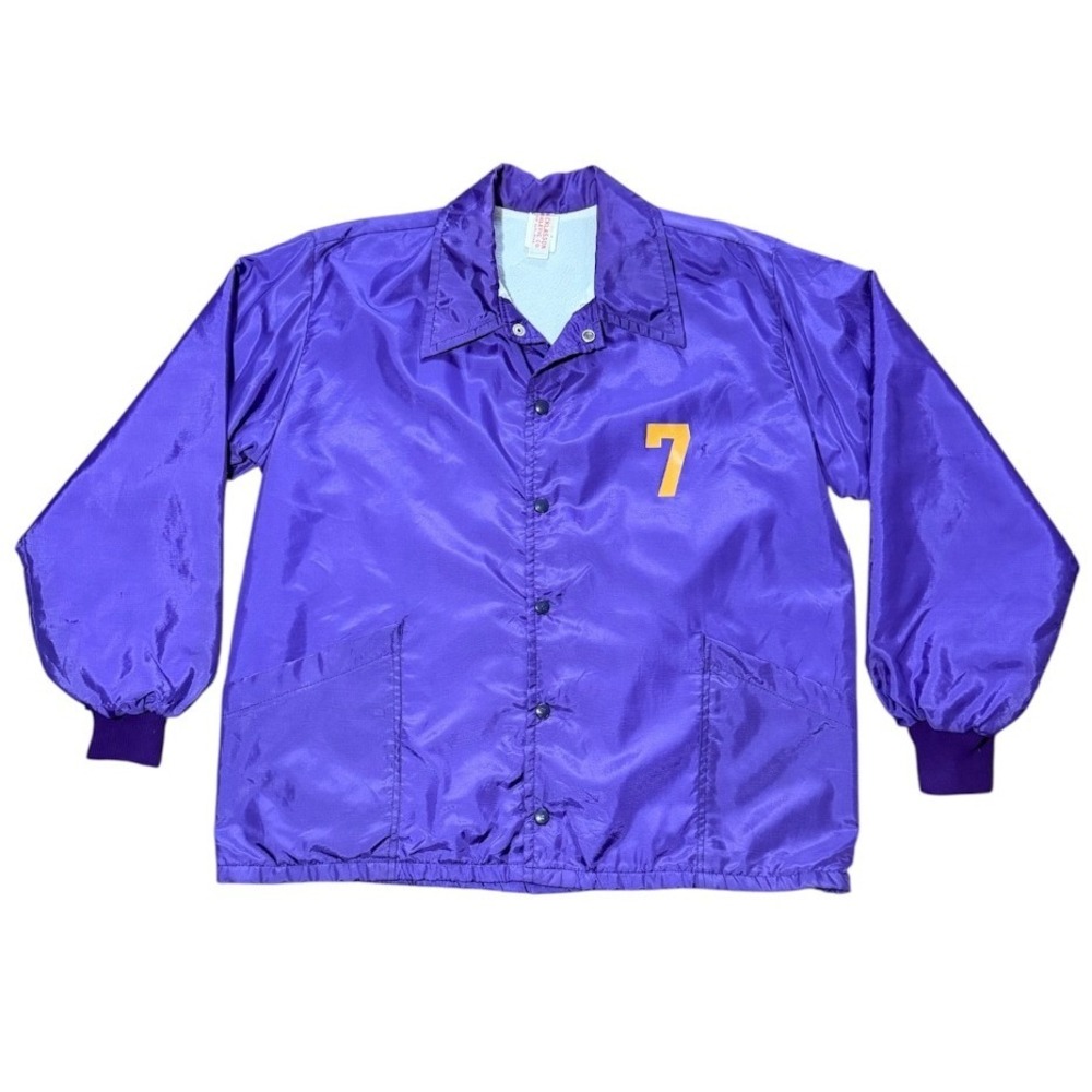 Vintage 70s Nicklasson Athletic Purple Mohawk Baseball Coaches Sport Snap Jacket
